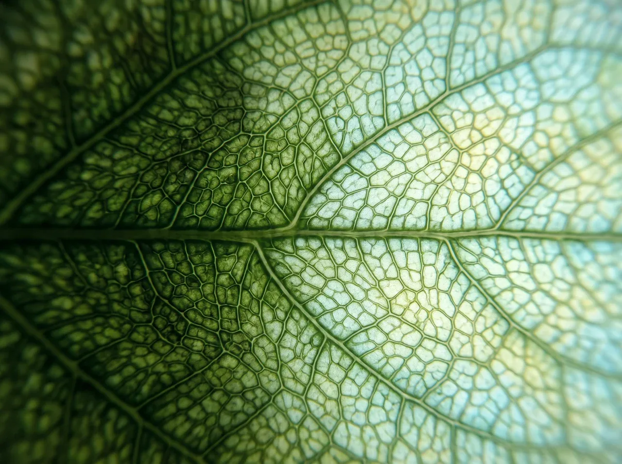 Imagen conceptual de la estructura celular de una hoja.